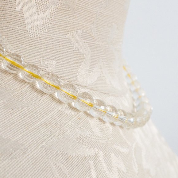 Vintage Clear Czech Glass Beaded Crystal Choker Necklace - Picture 3 of 6